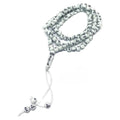 20E: 99 Beads White Tasbih Engraved w/ Islamic Holy names (6mm)(22")
