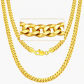 21Y: Cuban Link 18K Gold Plated .925 Italian Sterling Silver 3.5mm (24")