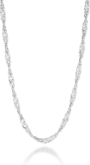 22A: Singapore Chain Italian .925 Sterling Silver 3mm (24")
