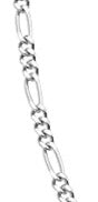 22C: Diamond-Cut Figaro Link Chain Italian .925 Sterling Silver 2.3mm (24")