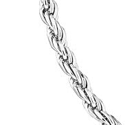 22I: Diamond Cut Braided Rope Chain Italian .925 Sterling Silver 3mm (24")