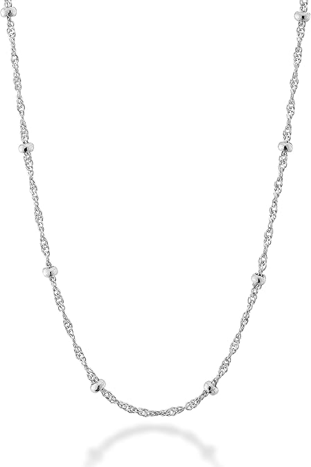 22Q: Singapore Bead Chain Italian .925 Sterling Silver 2.5mm (24")