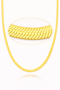 22O: Flexible Flat Herringbone 18kt Gold Plated Italian .925 Sterling Silver 3.5mm (24")