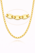 22L: Sparkle Mirror Link Chain Gold Plated Italian .925 Sterling Silver 2.5mm (24")