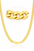 22R: Diamond Cut Cuban Link Curb Chain Gold Plated Italian .925 Sterling Silver 3.5mm (24")