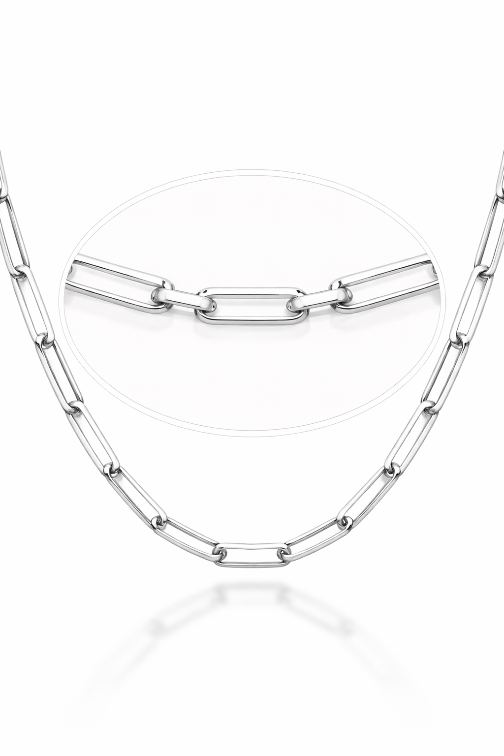 22E: Paperclip Link Chain Italian .925 Sterling Silver 3mm (24")