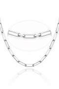 22E: Paperclip Link Chain Italian .925 Sterling Silver 3mm (24")