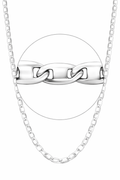 22K: Sparkle Mirror Link Chain Italian .925 Sterling Silver 2.5mm (24")