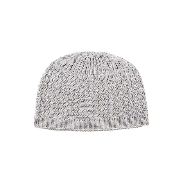 3KK: Grey Cotton Knitted Kufi (L)