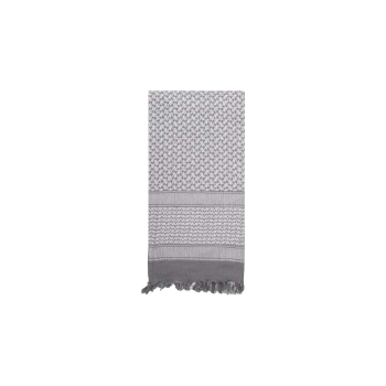 4A: Gray & White Keffiyeh Shawl (42" x 42")