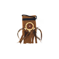 7K: (Natural Leather) Medicine Bag w/ Dream catcher (2" x 2.5")