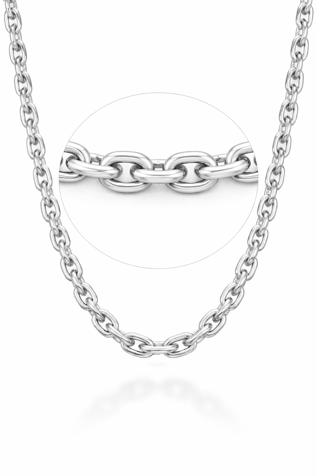 22T: Thick Square Link Open Box Chain Italian .925 Sterling Silver 3mm (24")