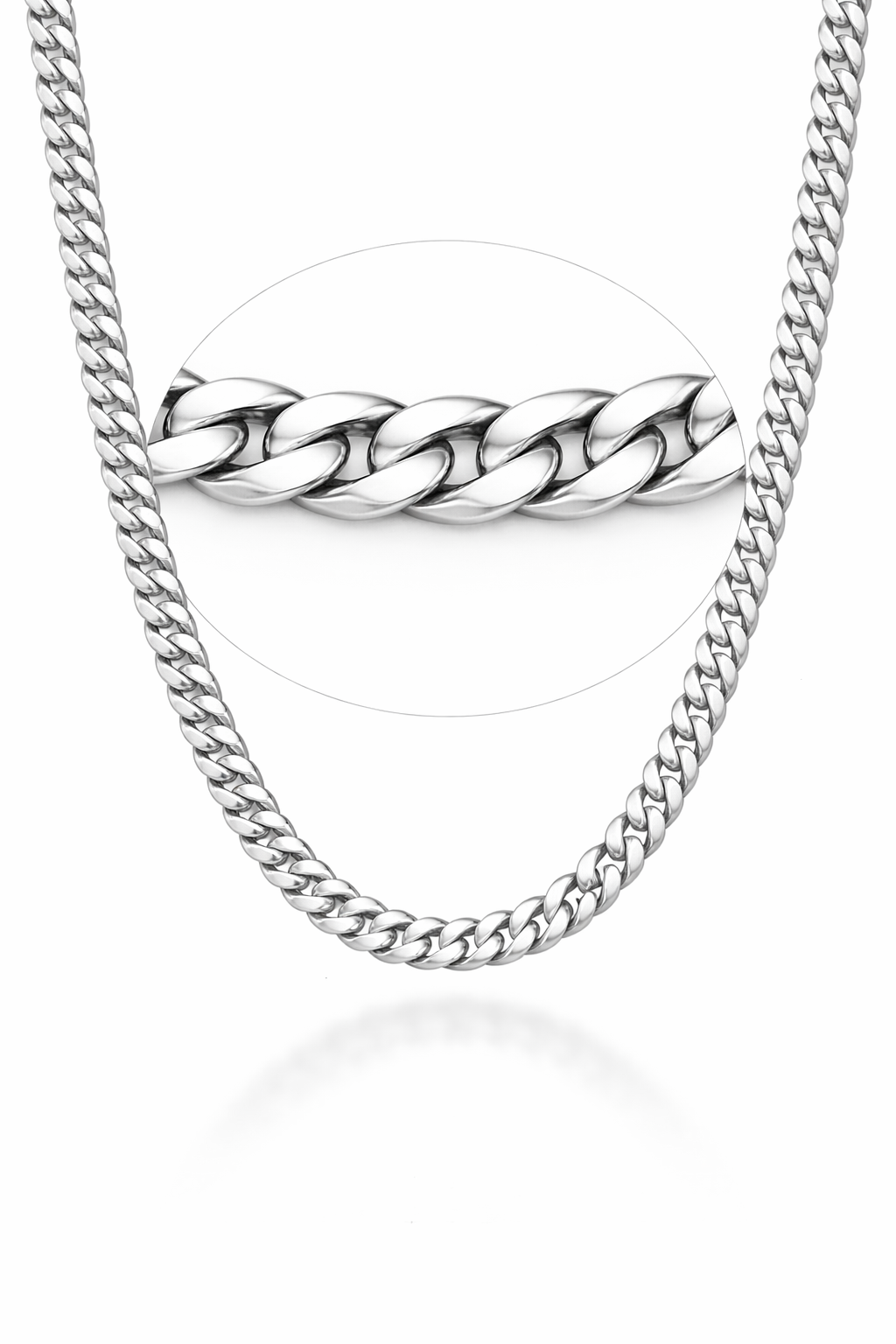 22S: Curb Cuban Link Chain Italian .925 Sterling Silver Thick 3.2mm (24")
