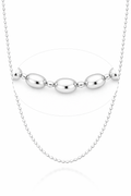 22P: Oval Bead Ball Chain Italian .925 Sterling Silver 2.3mm (24")