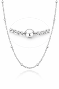22Q: Singapore Bead Chain Italian .925 Sterling Silver 2.5mm (24")