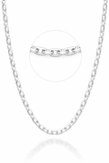 22N: Flat Valentino Mirror Link Italian .925 Sterling Silver 3.5mm (24")