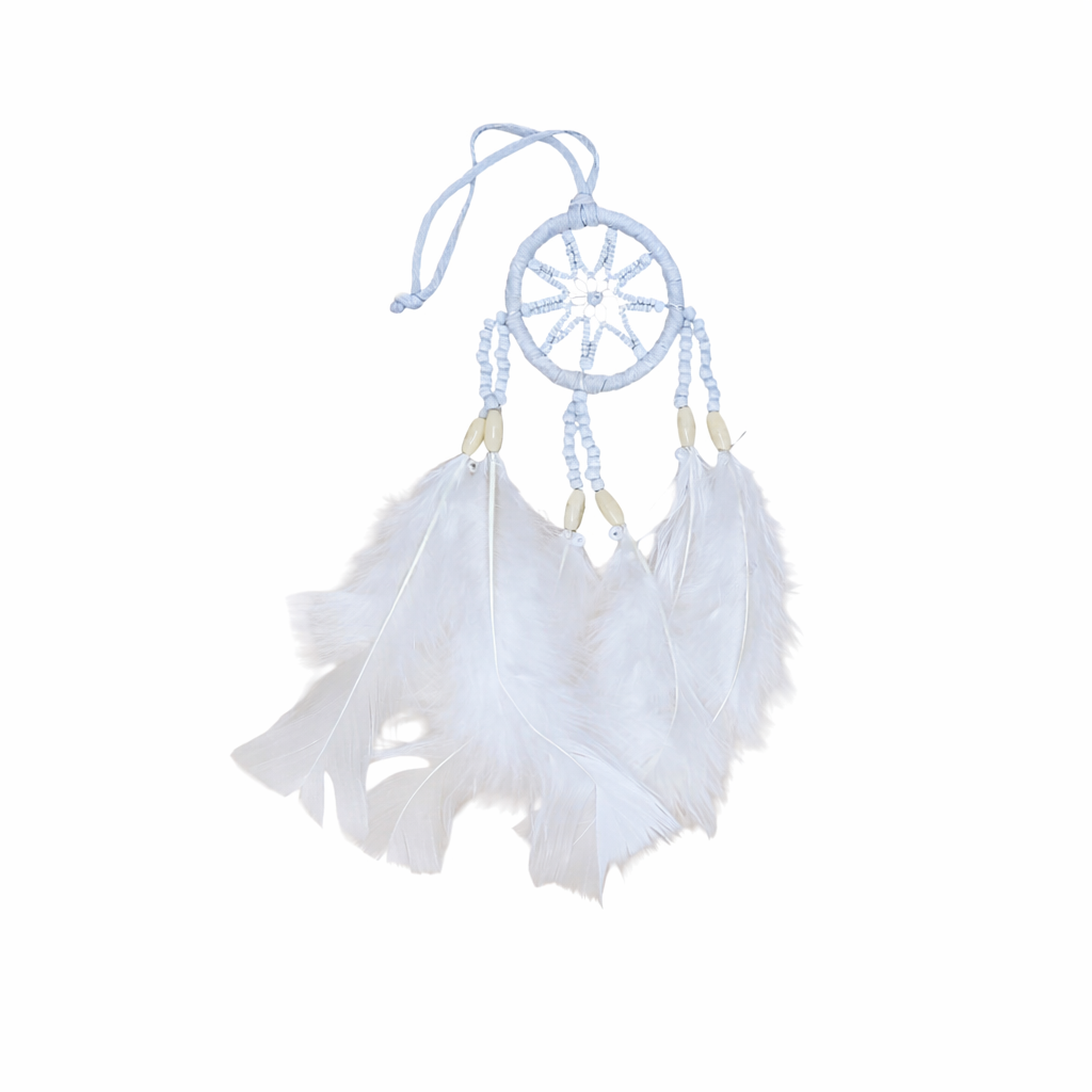 8A: White Dream Catcher Styles May Vary approx 4”- 5"