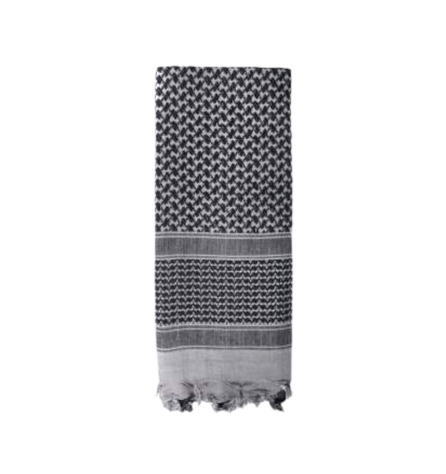 4C: Gray Keffiyeh Shawl Patterned (42" x 42")