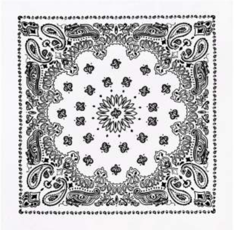 3C: White Bandana (22" x 22")